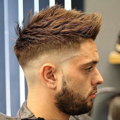 High Fade with Fohawk and Design haircut